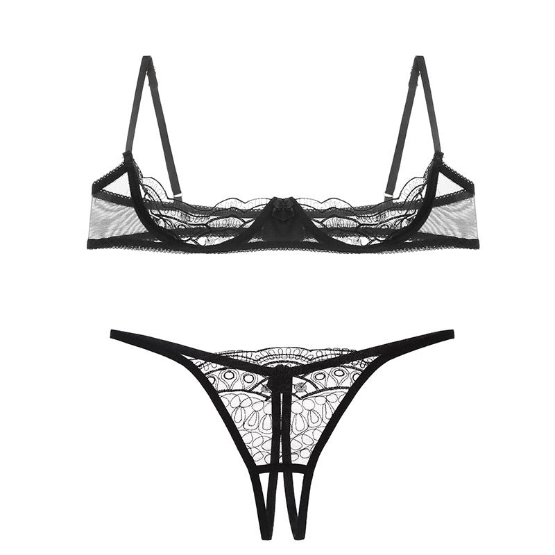 Half-support hollow bra panties