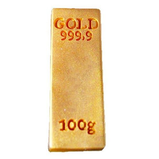Simulated gold bar low temperature candle