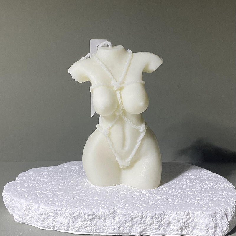 Human statue low temperature candle