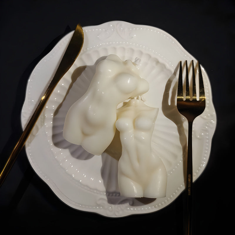 Human statue low temperature candle