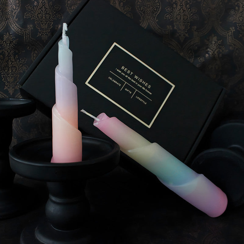 Colorful low temperature candle set