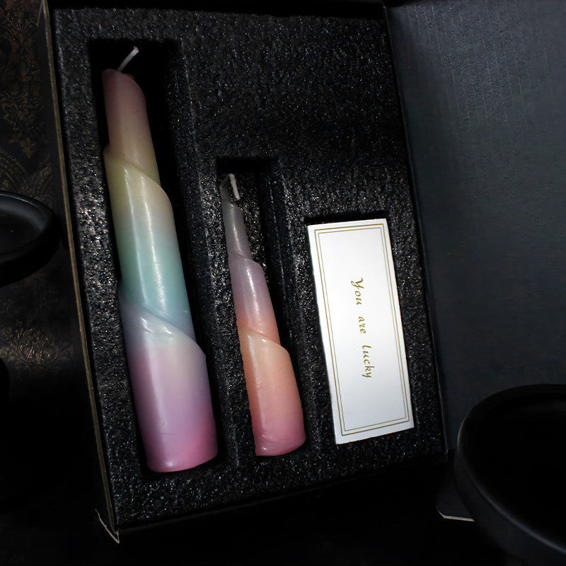 Colorful low temperature candle set