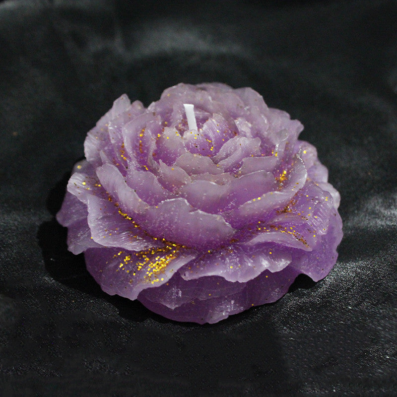 Gold powder peony low temperature candle