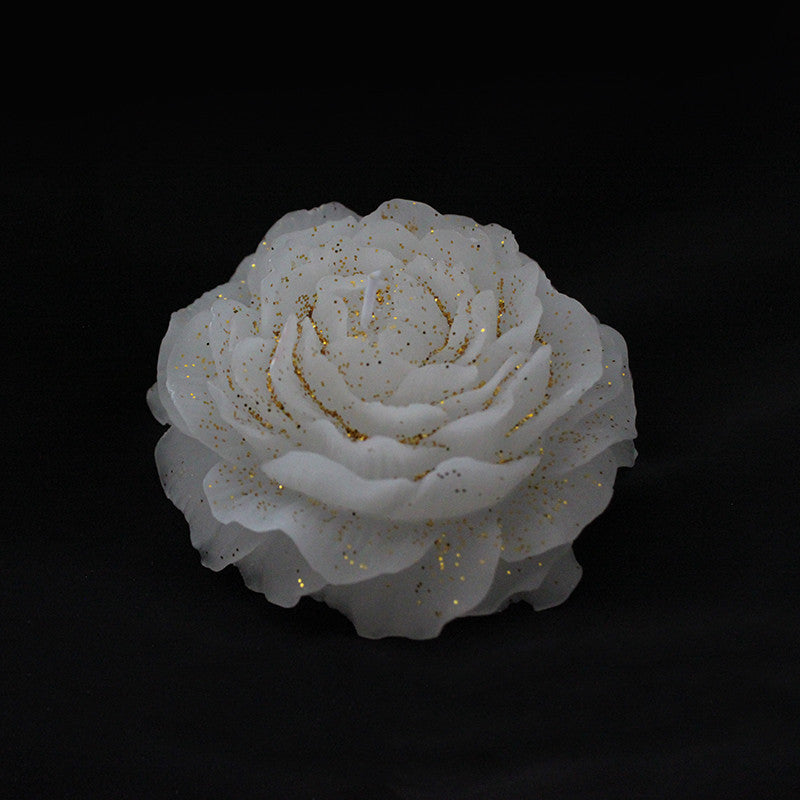 Gold powder peony low temperature candle