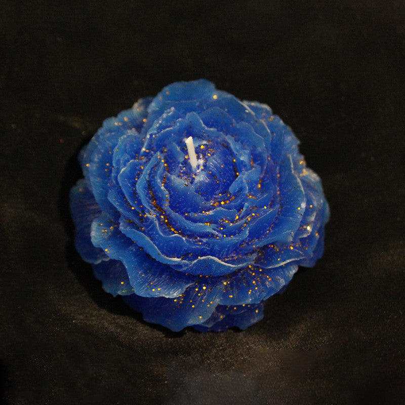 Gold powder peony low temperature candle
