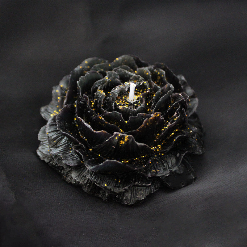 Gold powder peony low temperature candle