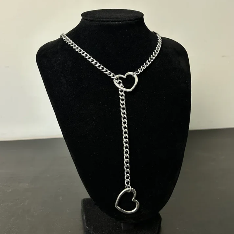 Heart Shape Metal Chain Necklace