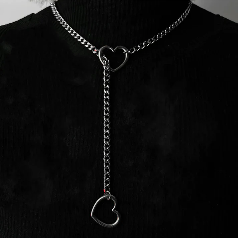 Heart Shape Metal Chain Necklace