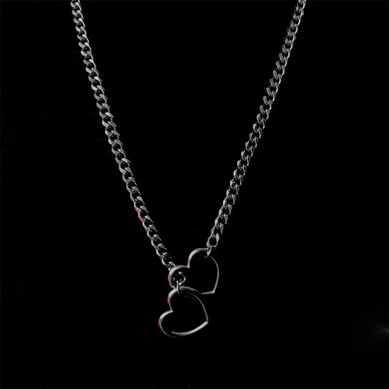 Heart Shape Metal Chain Necklace