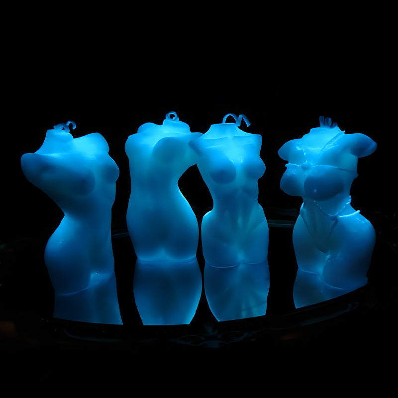 Luminous human sculpture low temperature candle