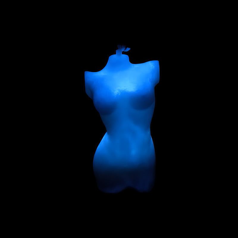 Luminous human sculpture low temperature candle