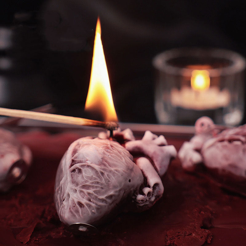 Heart-shaped low-temperature candle
