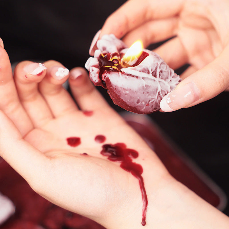 Heart-shaped low-temperature candle