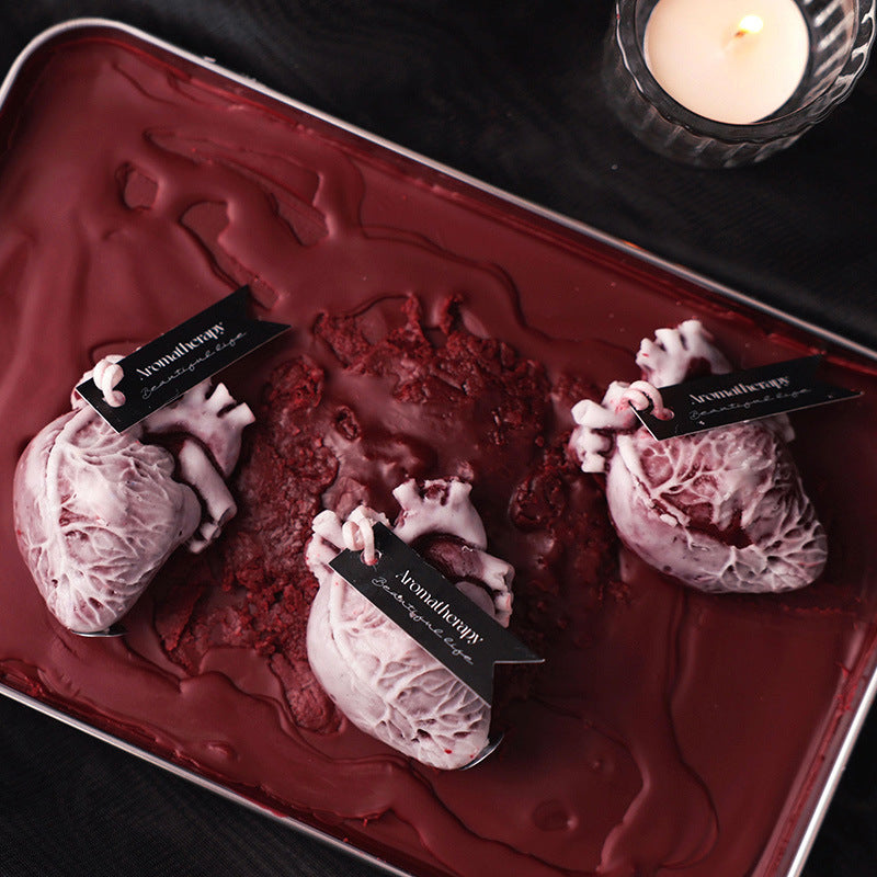 Heart-shaped low-temperature candle