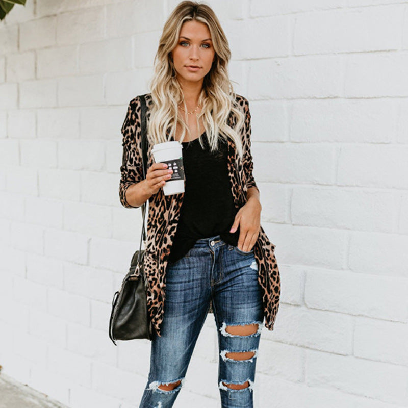 Leopard print trench coat