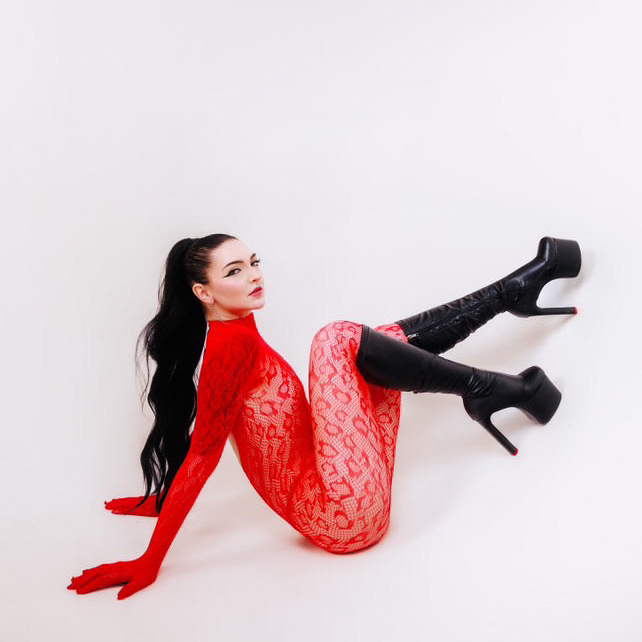 Long sleeve one piece fishnet stockings