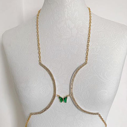 Butterfly halter body chain