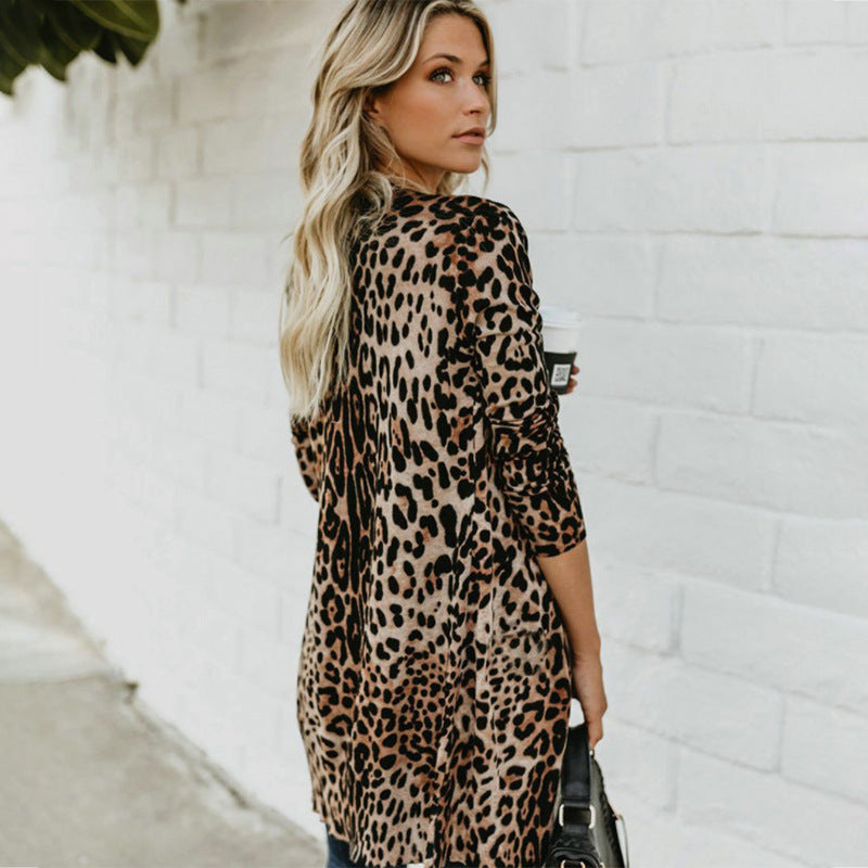 Leopard print trench coat
