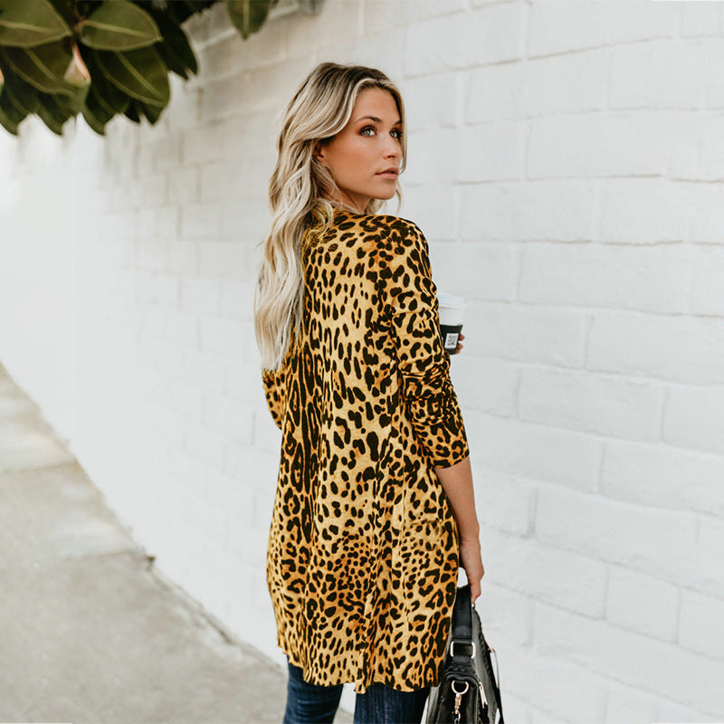 Leopard print trench coat
