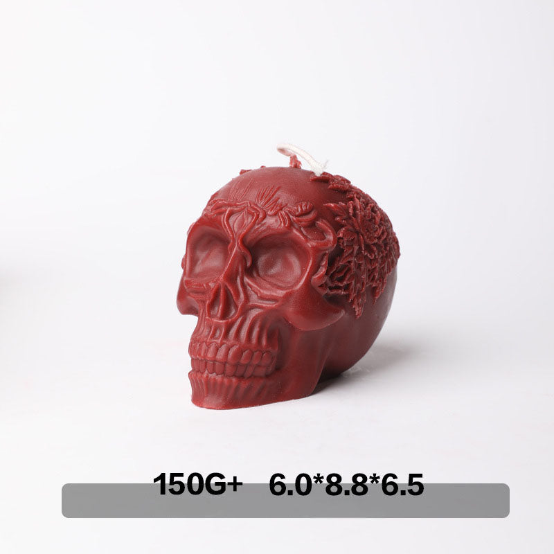 Rose skull low temperature candle