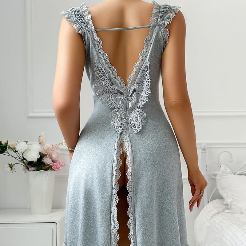 New lace-trimmed slip dress