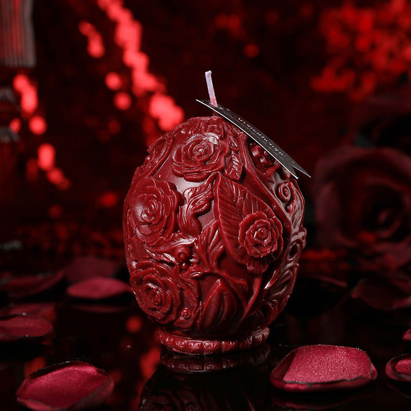 Embossed flower round low temperature candle
