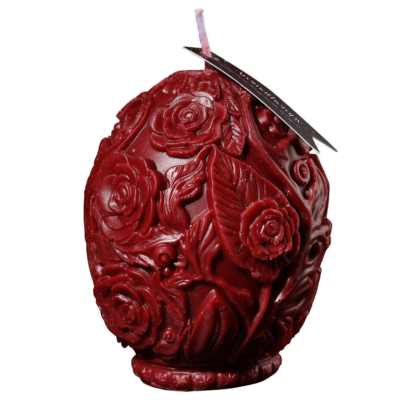 Embossed flower round low temperature candle