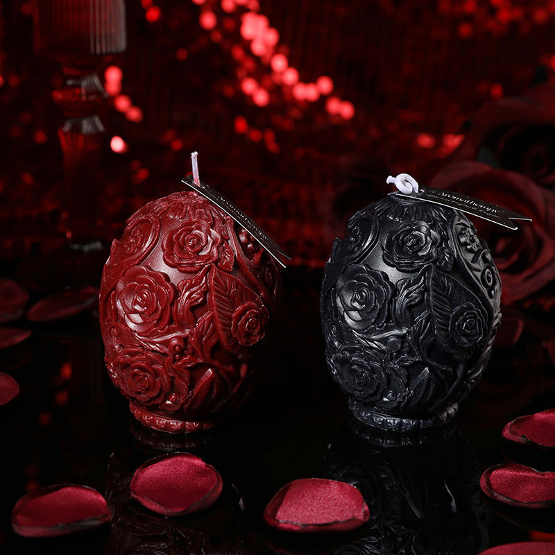Embossed flower round low temperature candle