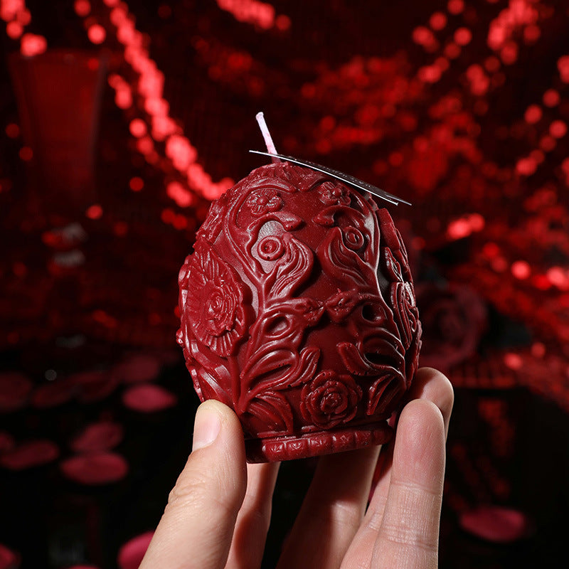 Embossed flower round low temperature candle