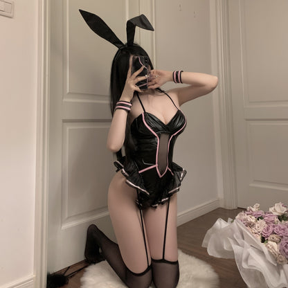 Bunny Girl Dark Patent Leather Jumpsuit