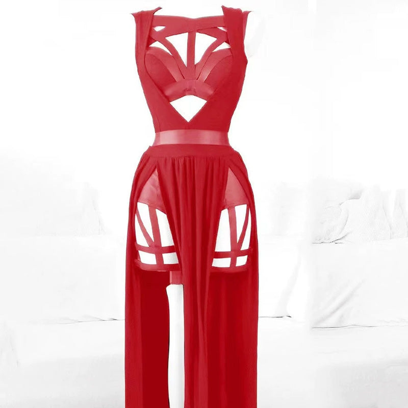 Lingerie strappy tulle dress