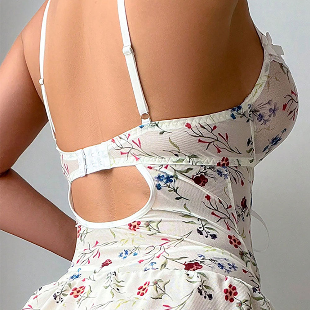 Lace Strapless Suspender Nightgown