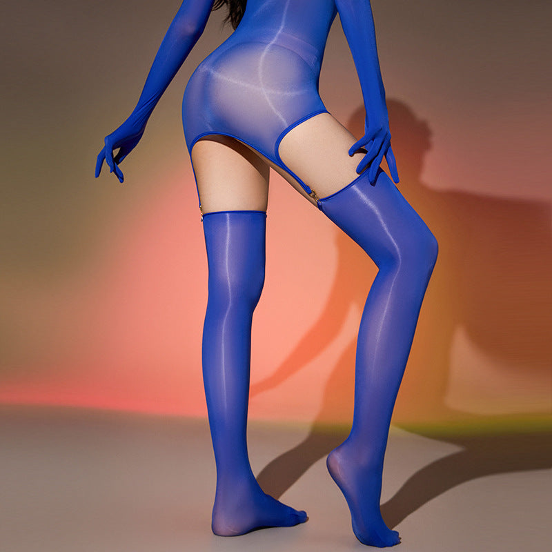 Shiny Full-Body Stockings and Garterstockings