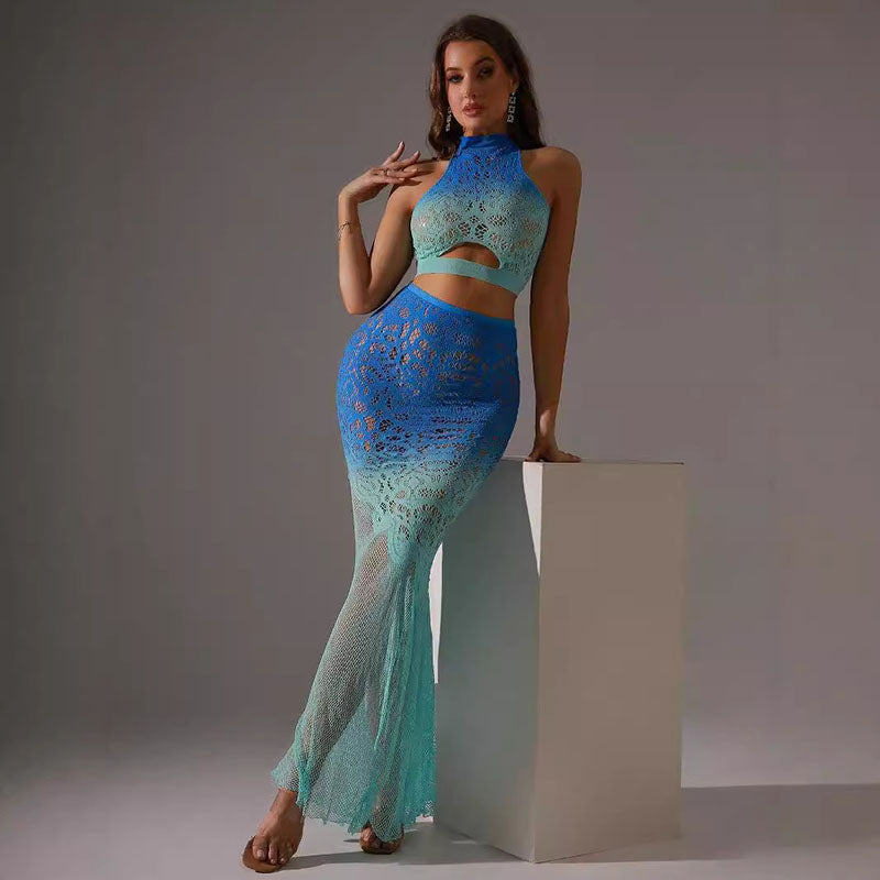 Sexy gradient mesh jumpsuit