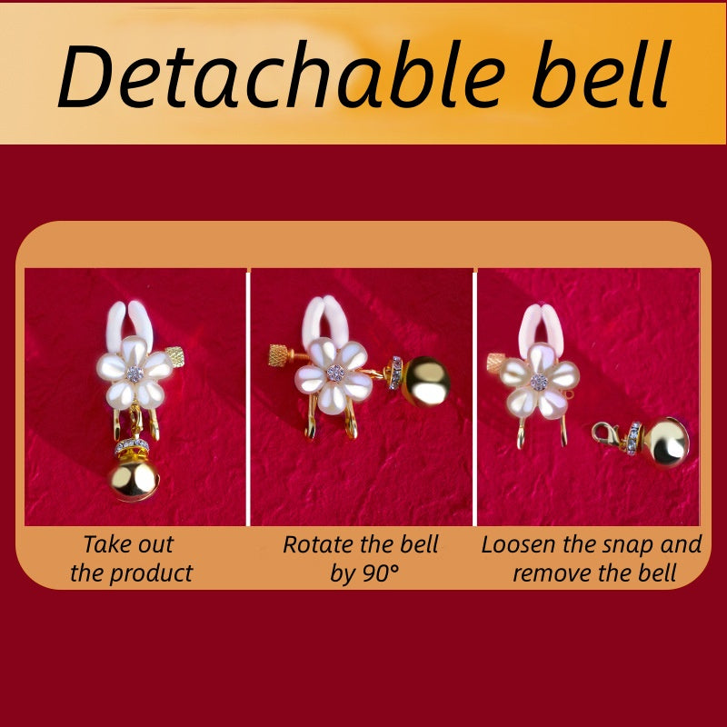 BDSM bell pearl flower-shaped nipple clip