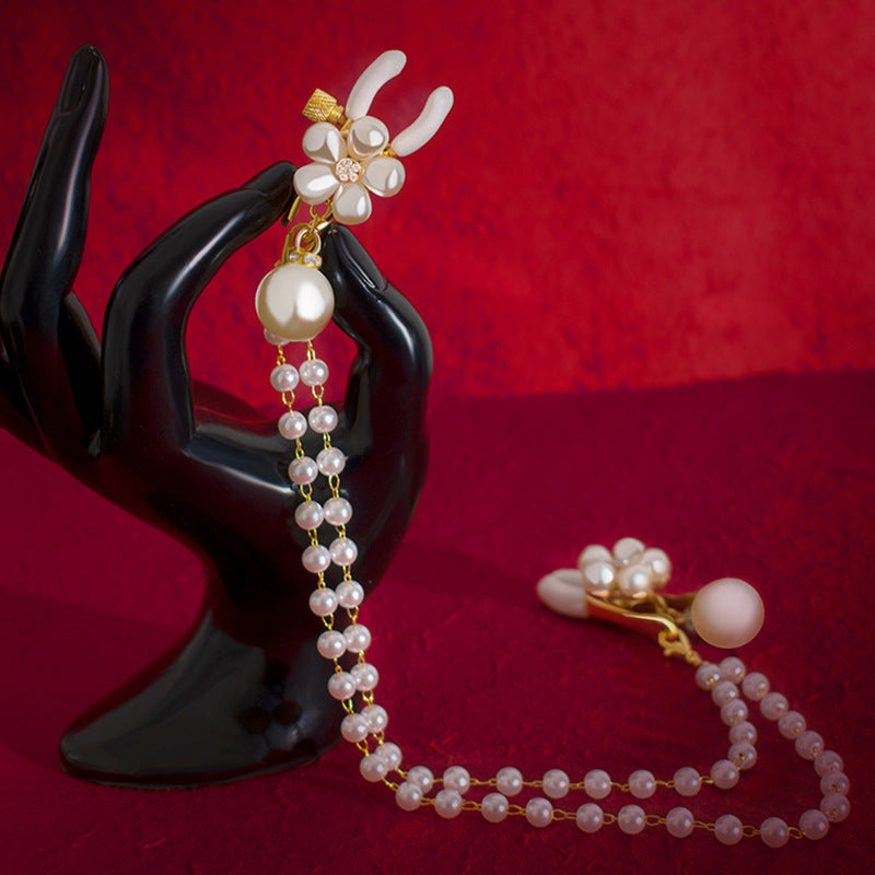 BDSM bell pearl flower-shaped nipple clip