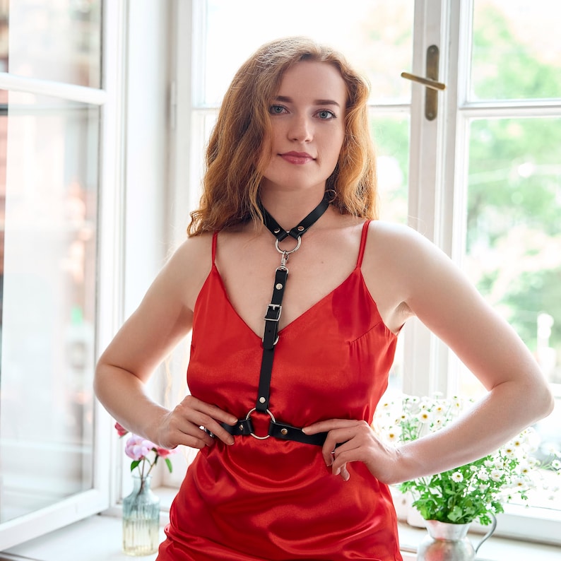 Leather chest harness
