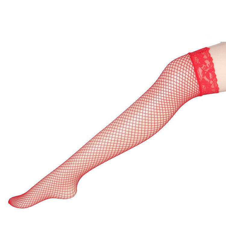 Long lace fishnet stockings with small medium eyes