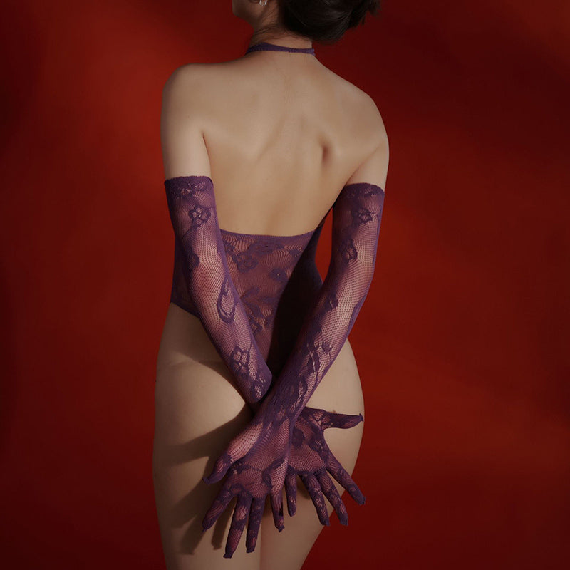 Sexy lace hollow body-shaping bodysuit