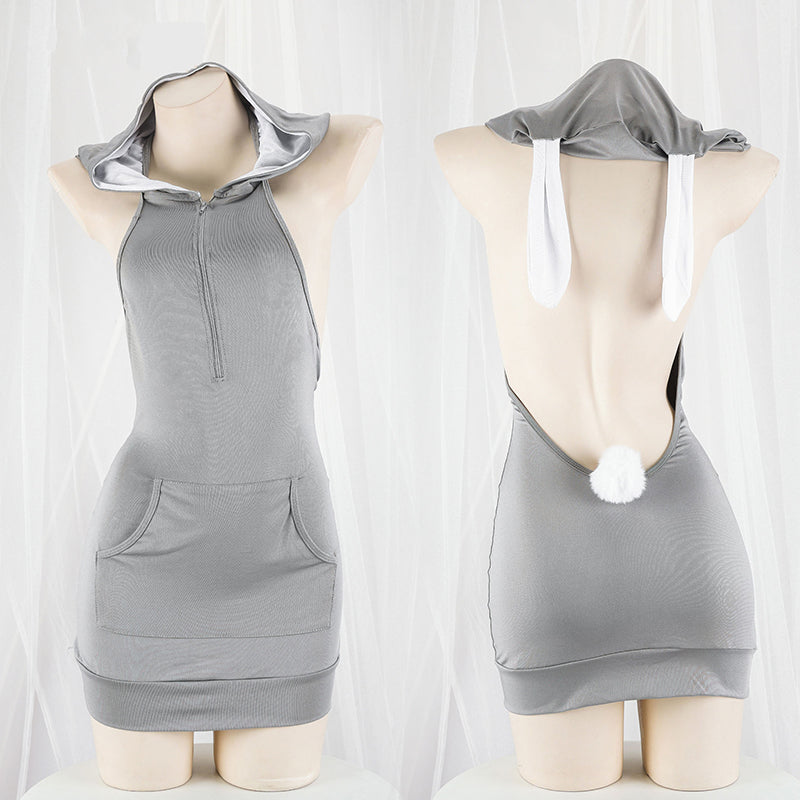 Rabbit backless sweater nightdress