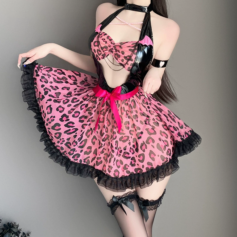 Pink Leopard Babydoll Dress