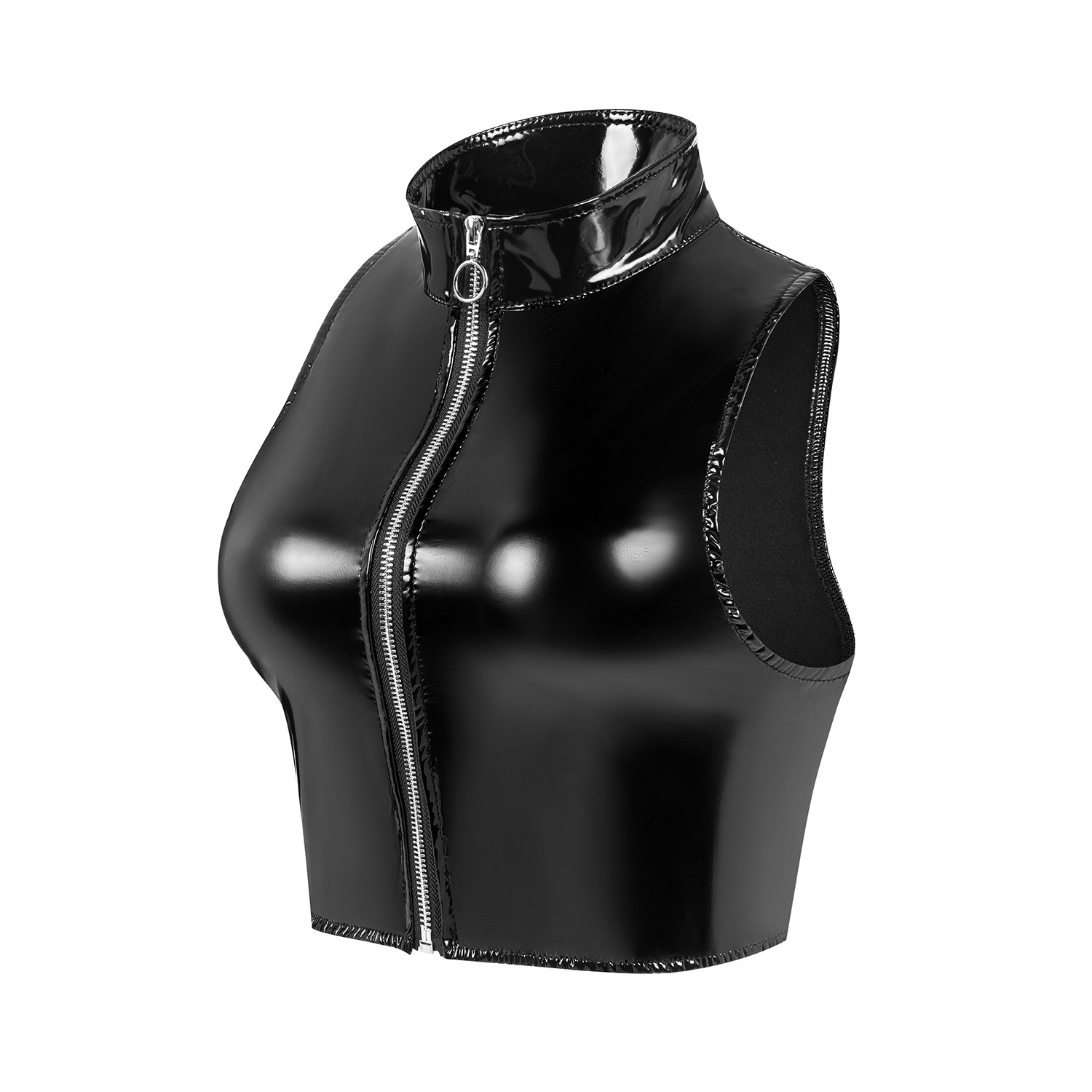 Mirrored leather vest