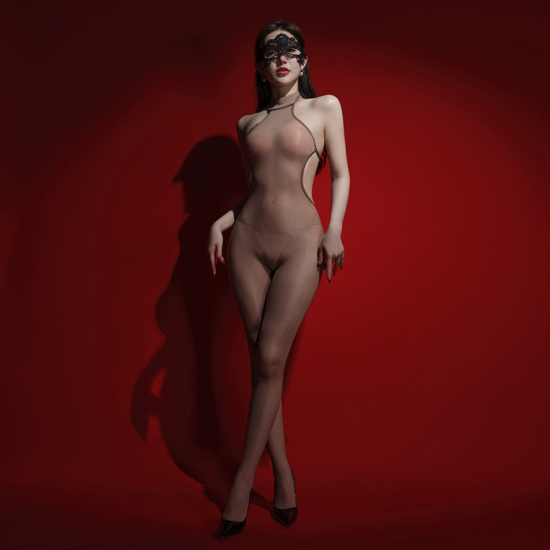 Sexy backless stockings bodysuit