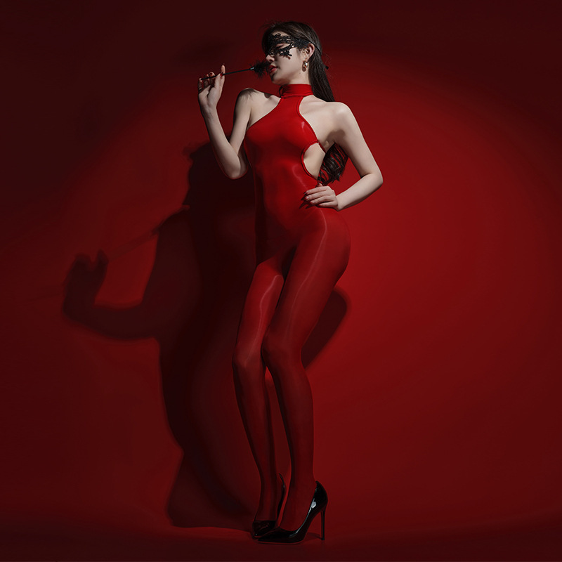 Sexy backless stockings bodysuit