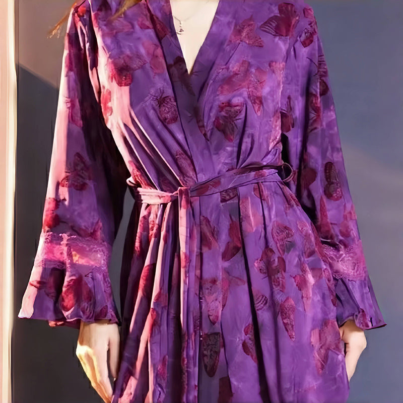 Floral straps deep V nightdress
