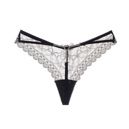 G048 Lace Low-rise Rhinestone Thong