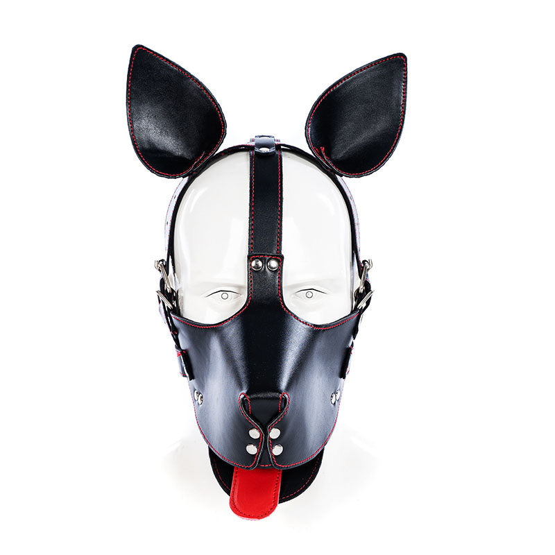 Tongue sticking dog head mask