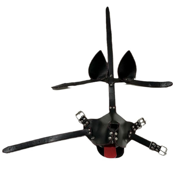 Tongue sticking dog head mask