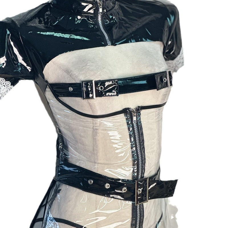 Sweetheart strapped patent leather uniform