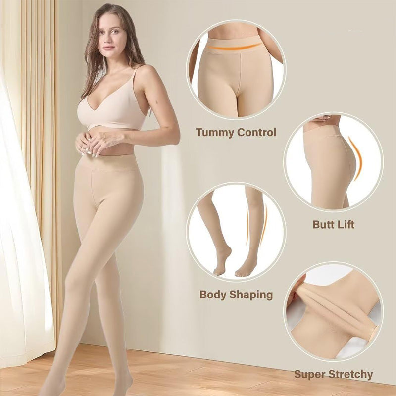 Black sheer 300g thick wool stockings, perfect for bare legs.